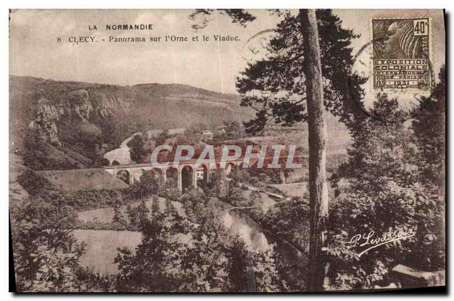 CPA Clecy Panorama Sur L'Orne et le Viaduc