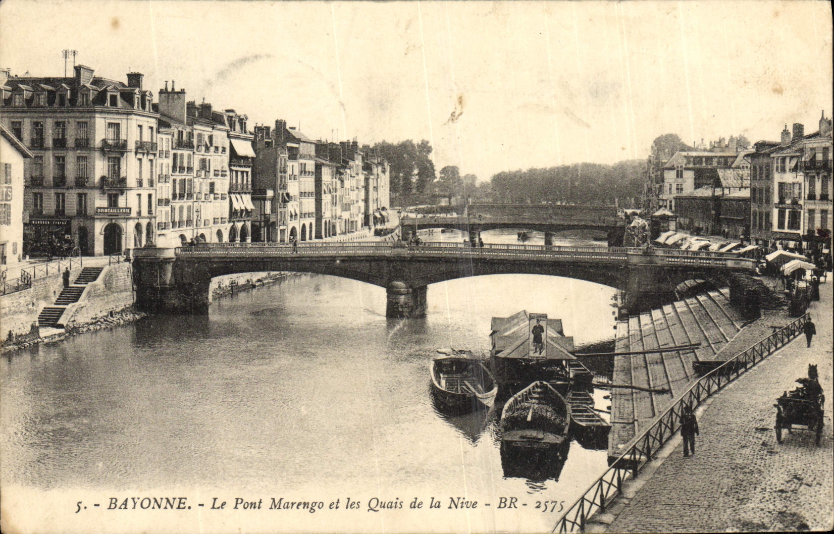 Bayonne - Le Pont Marengo et les Quais de la Nive - BR - 2575