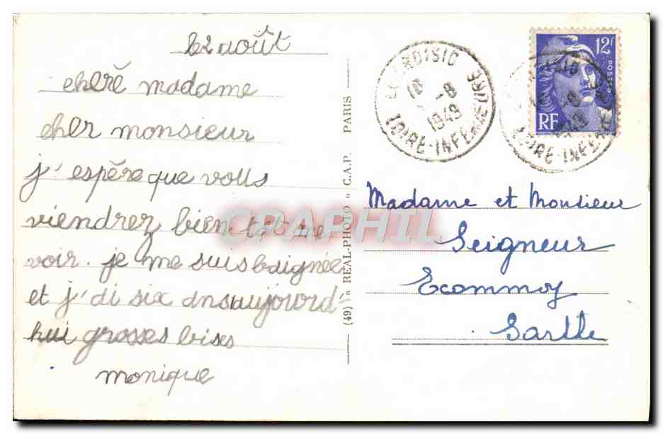 CPA Le Croisic Rochers de la grande cote — Rückseite