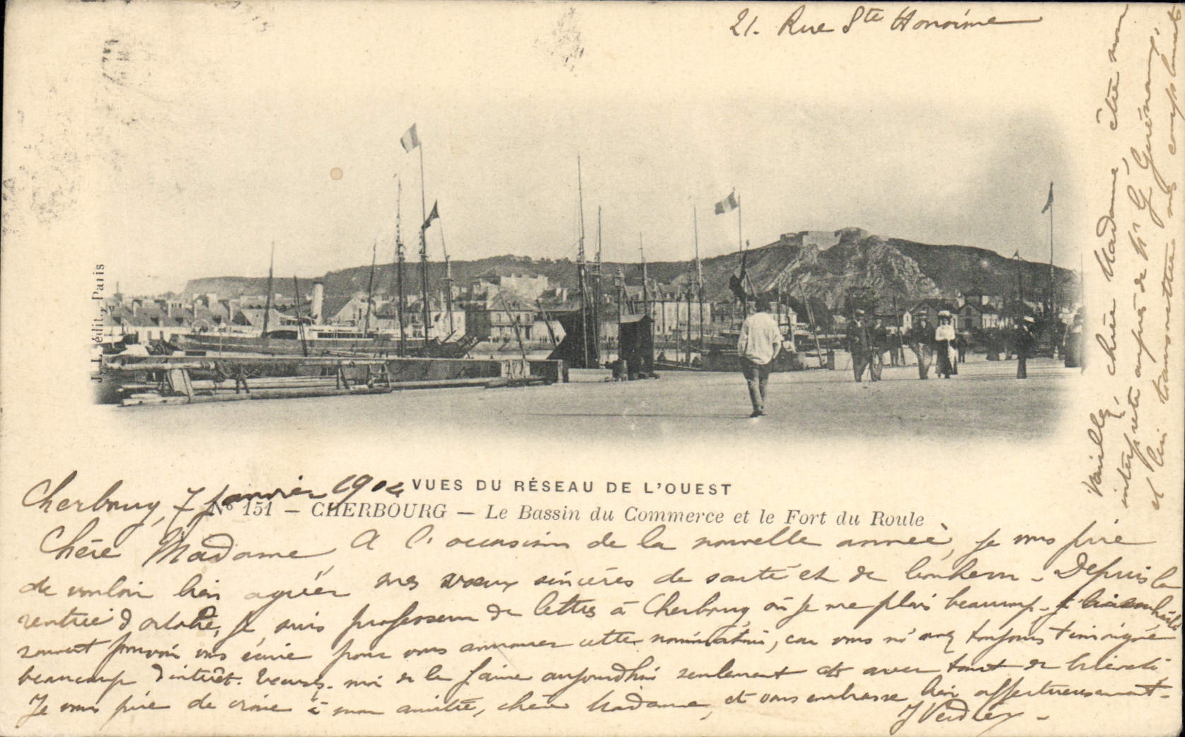 CPA Cherbourg Le Bassin du Commeree et le Fort du Roule