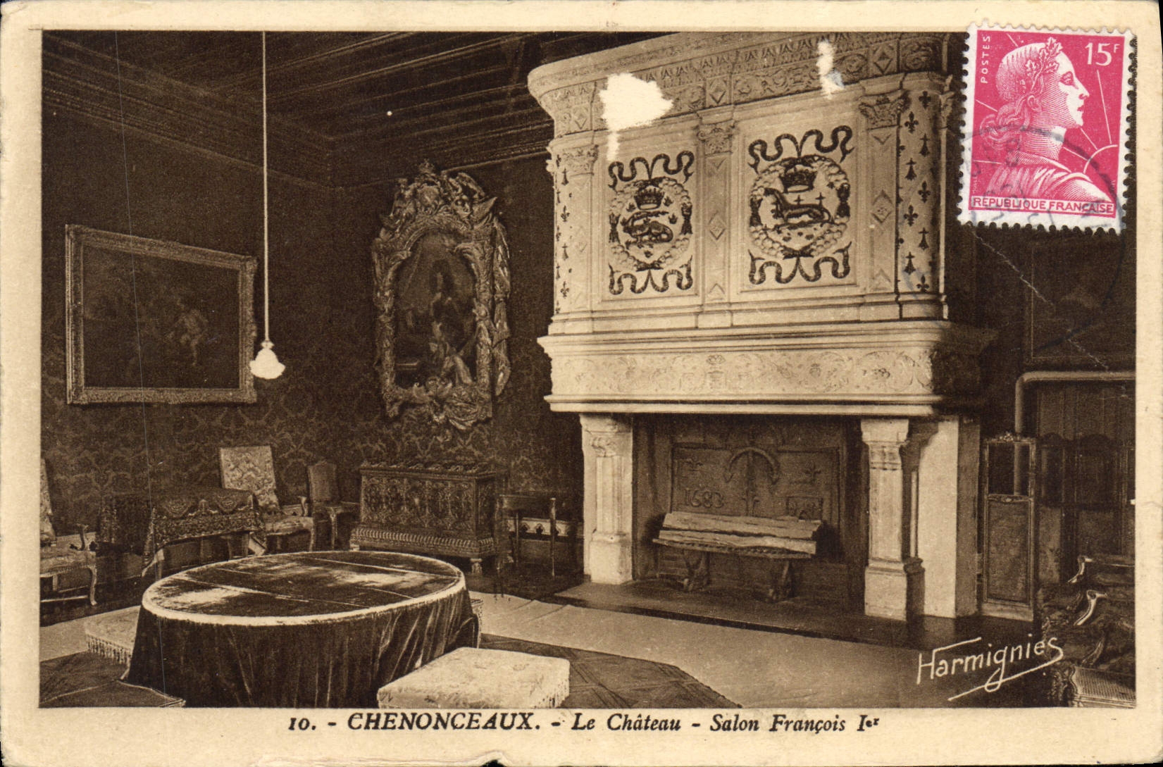 CPA Chenonceaux Le Chateau Salon Francois 1er