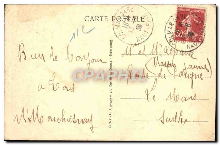 CPA Colmar Bords De La Lauch — Rückseite