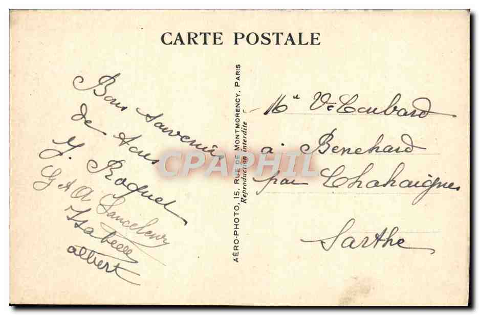 CPA Vue Aerienne De La Cathedrale De Chartres — Rückseite