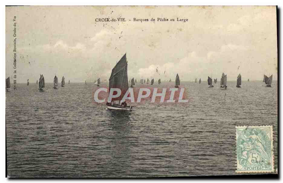 CPA Croix de Vie Barques de Peche au Large Bateaux