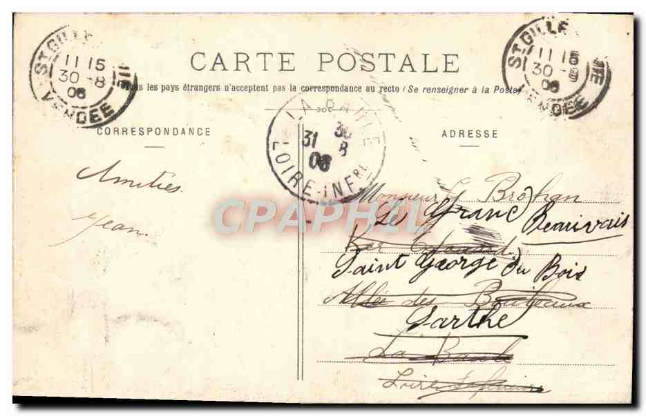 CPA Croix de Vie Barques de Peche au Large Bateaux — Verso