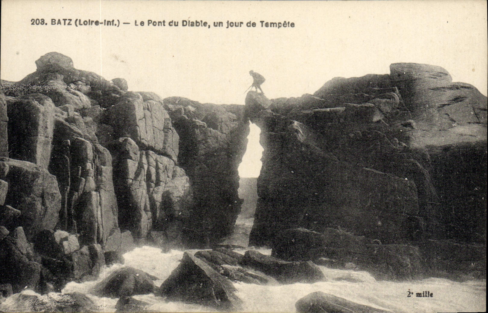 CPA Batz Le Pont du diable un Jour de Tempete