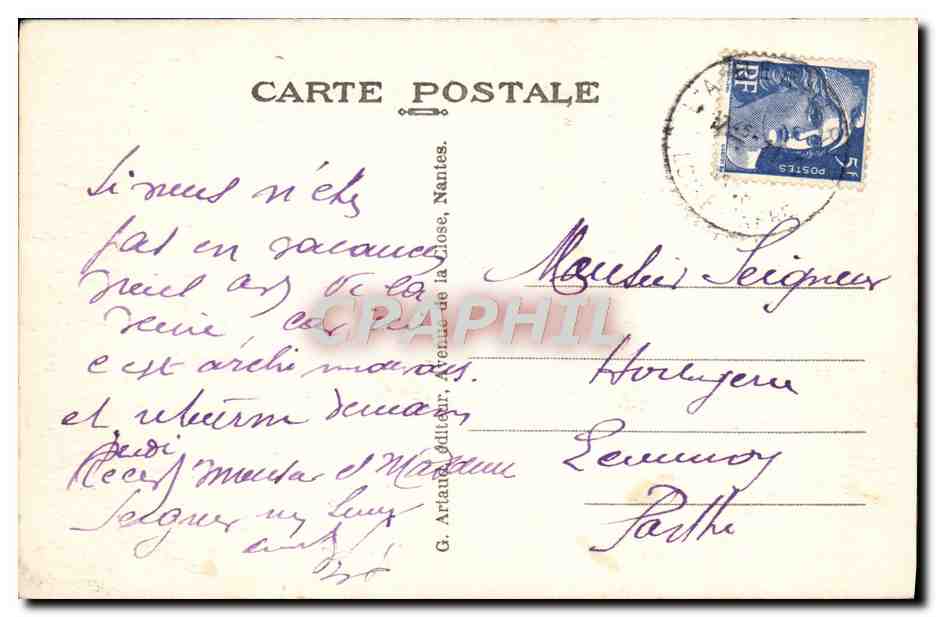 CPA La Bernerie Cote de la Boutinardiere — Verso