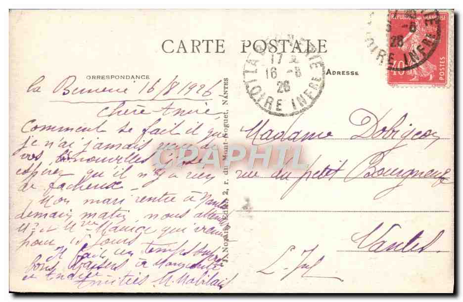 CPA La Bernerie Curieuse roche percee a 2 arches — Rückseite