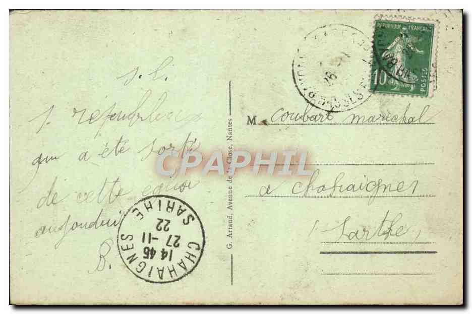 CPA Bordeaux Portail Principal de la Cathedrale Saint Andre Cote Place Pierre Lafitte — Verso