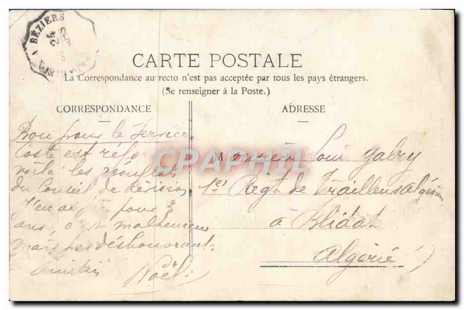 CPA Bedarieux Hopital de la Providence et la Vallee de l'Orb  — Back