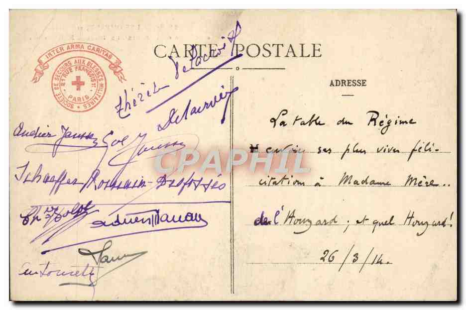 Le Mont des Oiseaux, près Hyères — Société de Secours aux Blessés Militaires — n°26 — Reverso
