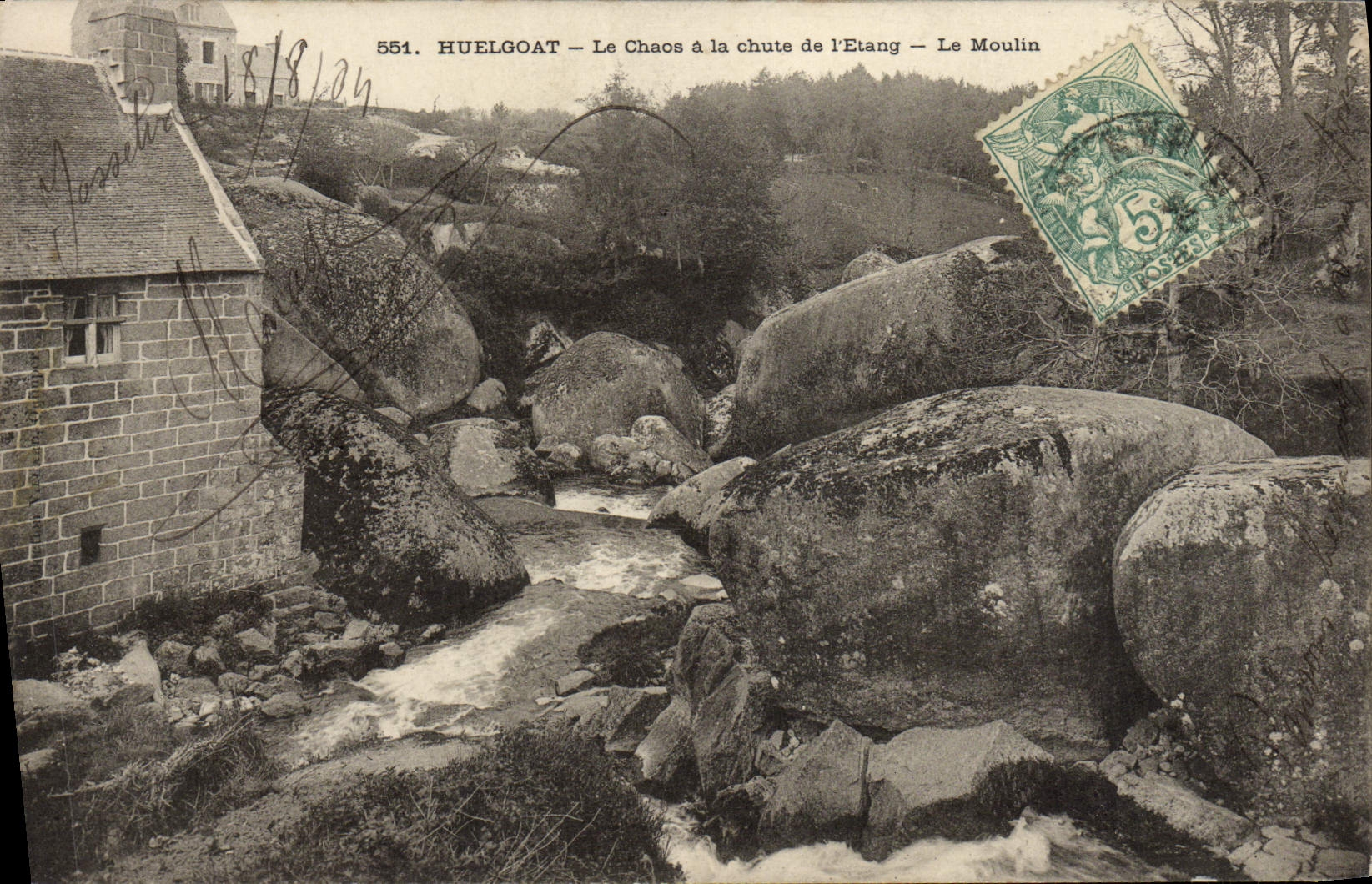 CPA Huelgoat Le Chaos a la de L'Etang Le moulin
