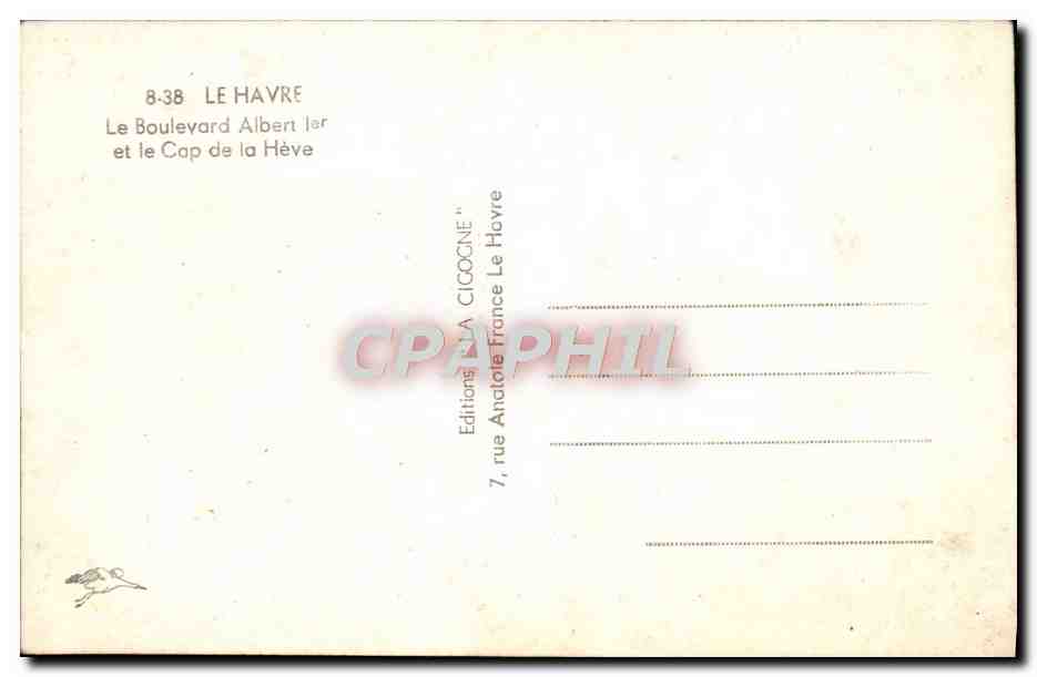 CPA Le Havre Le Boulevard Albert 1er et le Cap de la Heve  — Verso