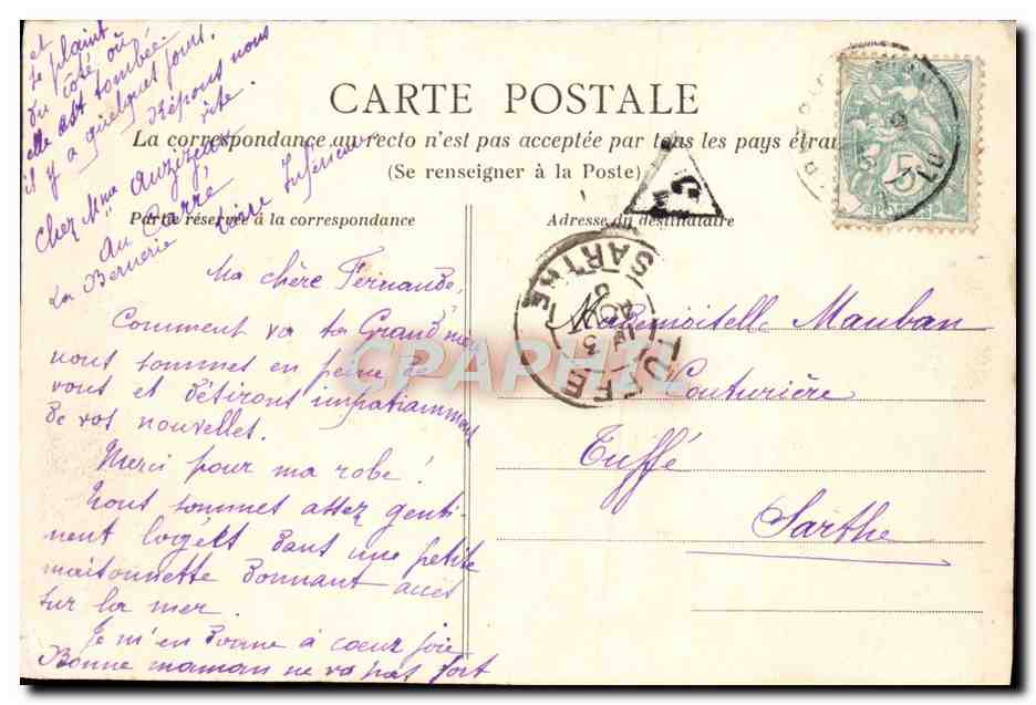 CPA La Bernerie Depart de Pecheurs de Crevettes — Rückseite