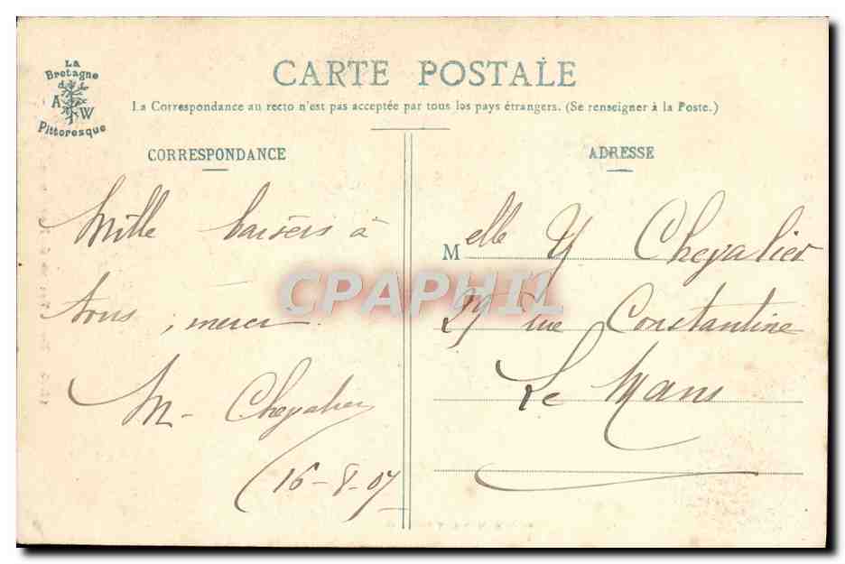 CPA La Bretagne Pittoresque Petit breton de Fouesnant Folklore — Verso