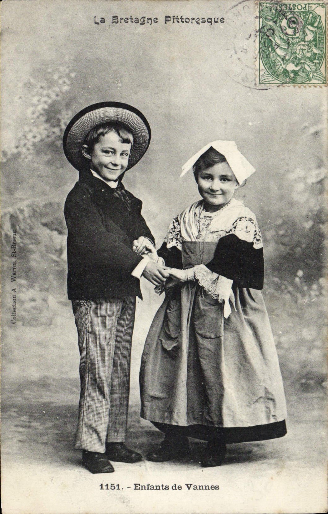 Niños de Vannes — La Bretaña Pittoresca — Colección A. Warren, St-Brieuc, n°1151