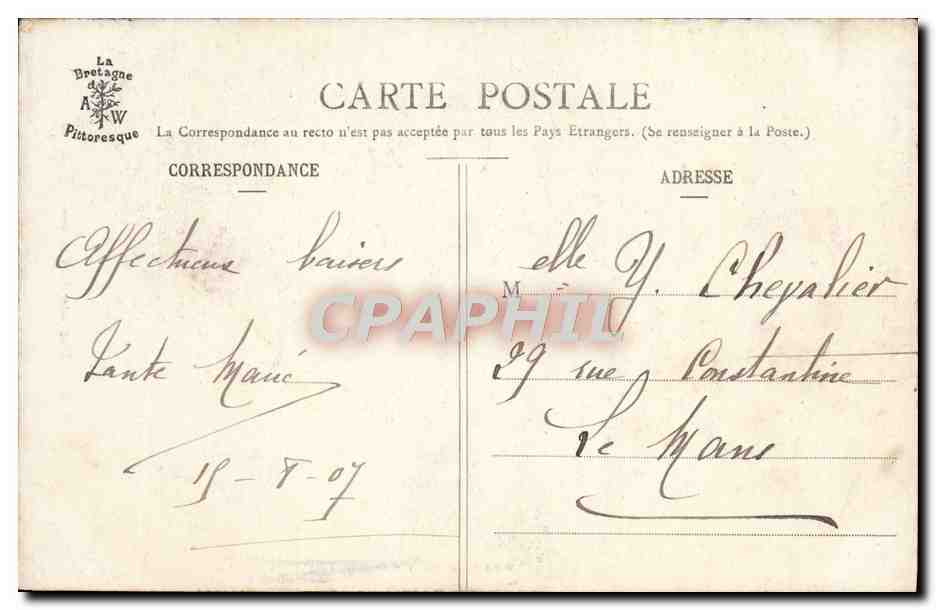 Niños de Vannes — La Bretaña Pittoresca — Colección A. Warren, St-Brieuc, n°1151 — Reverso