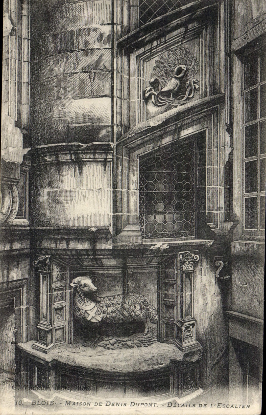 CPA Blois Maison De Denis Dupont Details de l'escalier 