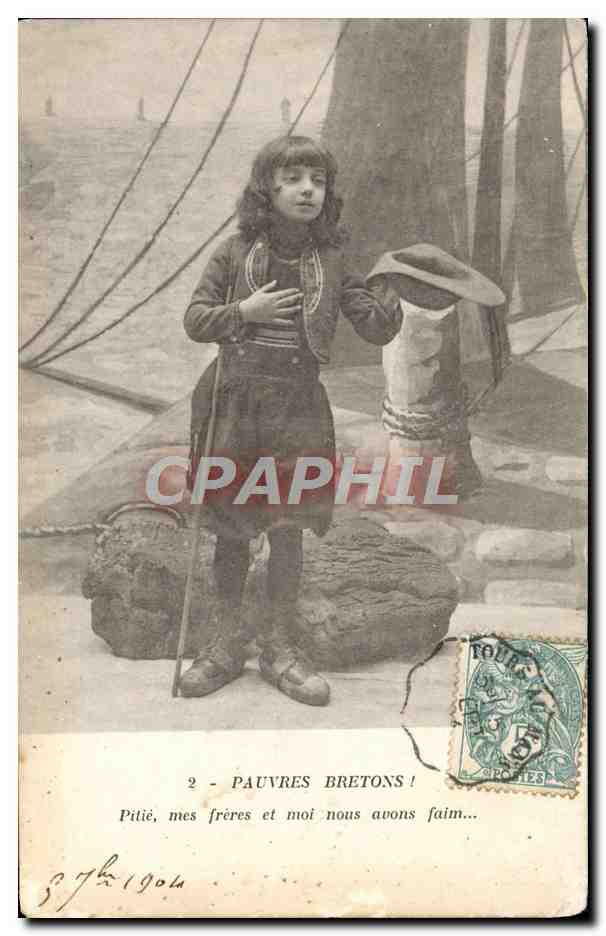 CPA Pauvres Bretons Folklore