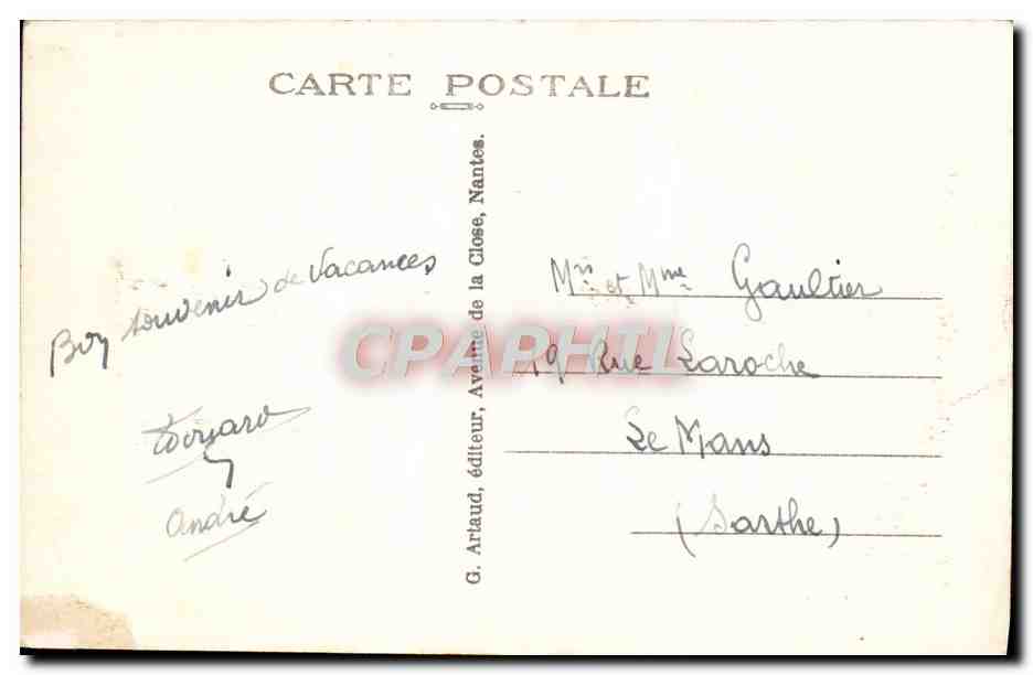 CPA La Bernerie Plage de la Villardiere — Verso