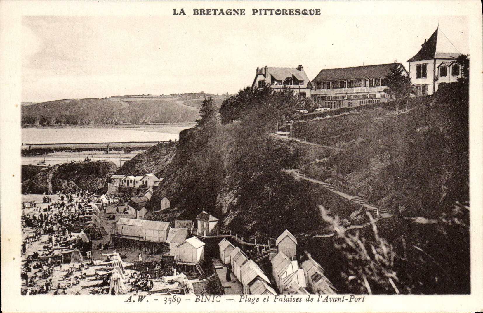 Binic — Strand und Klippen des Avant-Port — A.W. 3589
