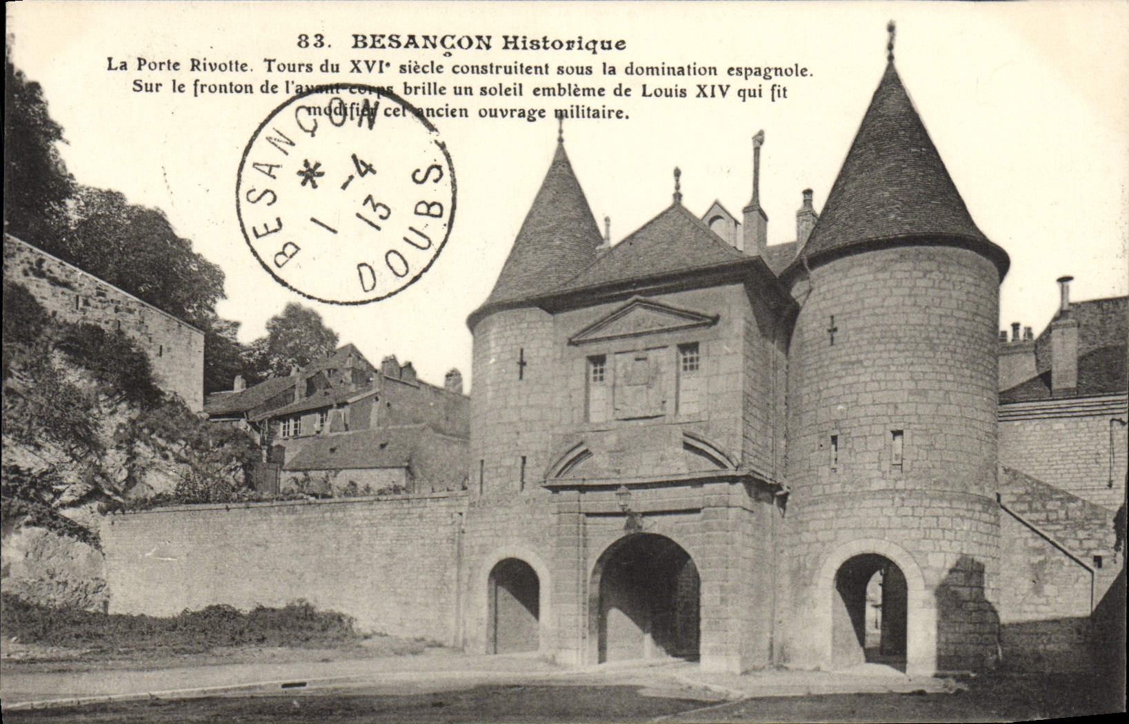 Besançon Historique — La Porte Rivotte — éditeur L.P.N. Fails, n°83