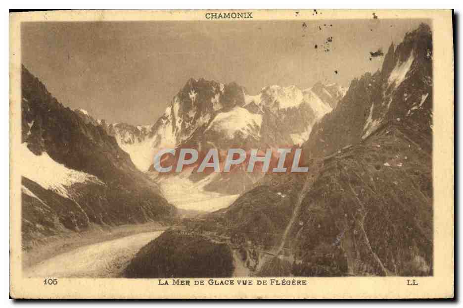 CPA Chamonix Mont Blanc La mer de glace vue de Flegere 