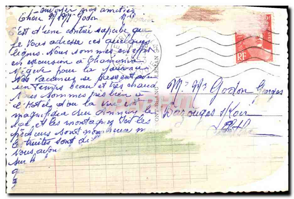 CPM Chamonix Mt blanc et Aiguille du Midi — Verso