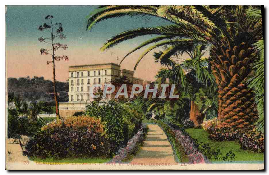 CPA Beaulieu Le jardin public et l'hotel Bedford 