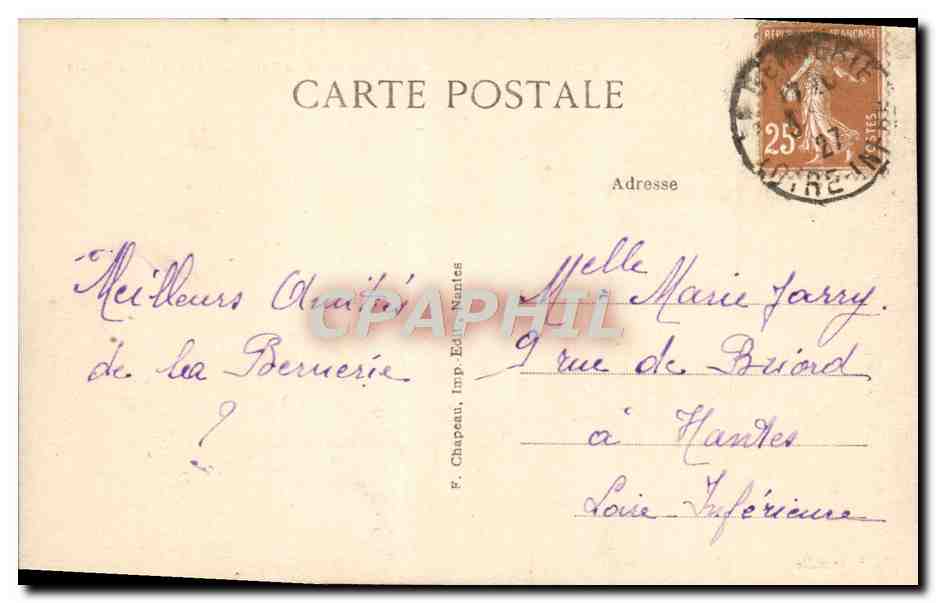 CPA La Bernerie Falaises de la Boutinardiere et de al Rinais  — Rückseite
