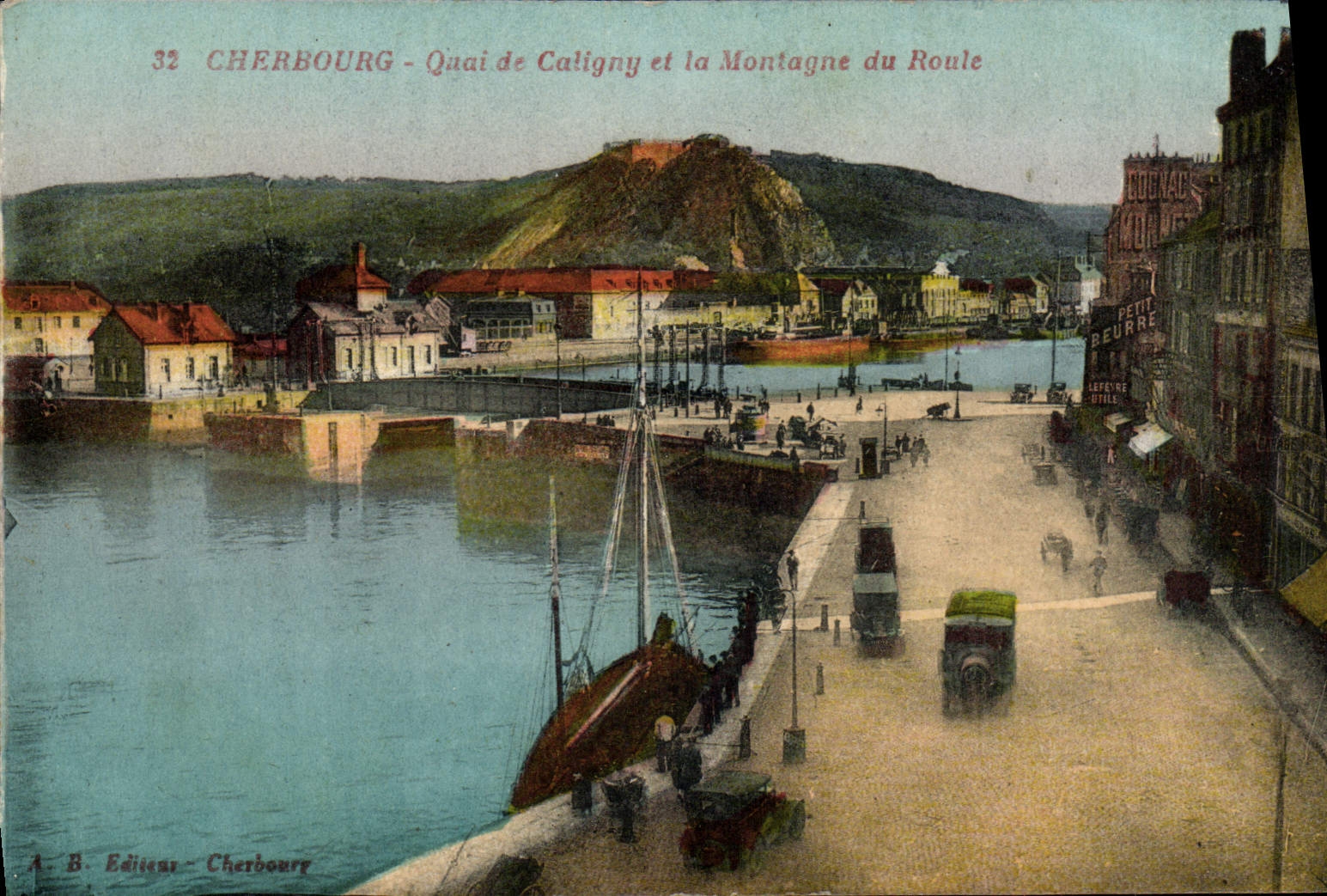 CPA Cherbourg Quai de Coligny et la montagne du Roule 