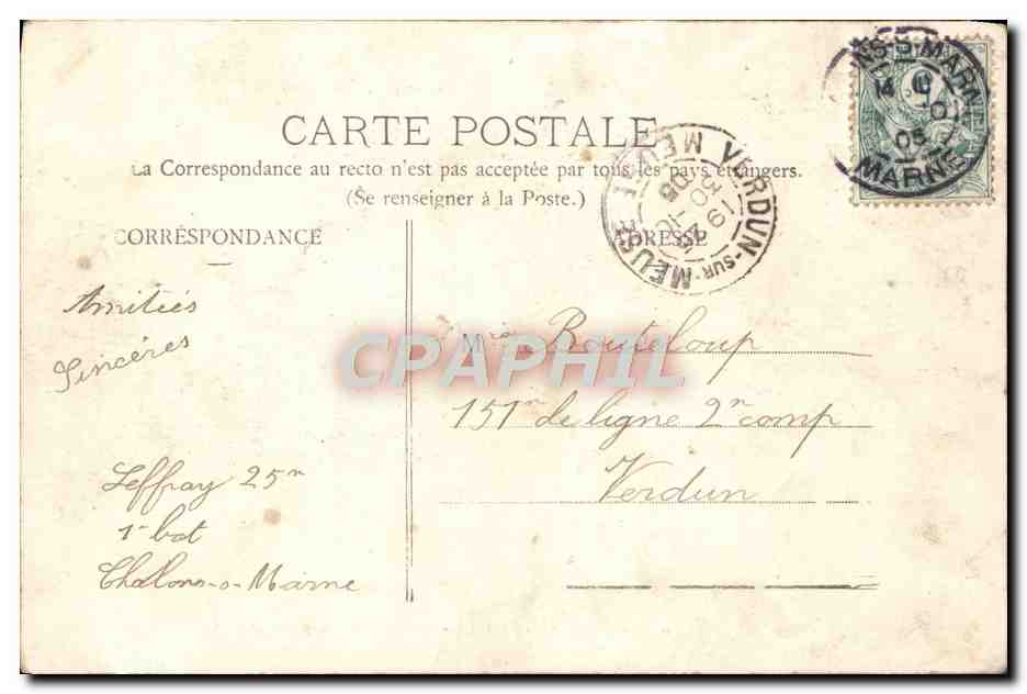 CPA Chalons Sur Marne Place de la Republique — Verso