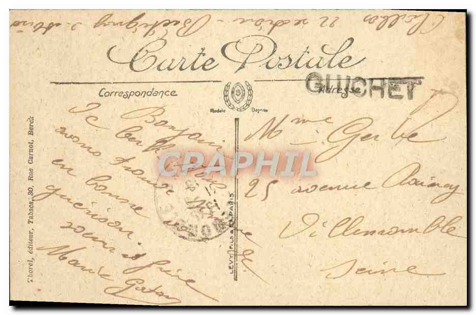 CPA Berck Plage L'Hopital Maritime de la Ville de Paris — Rückseite