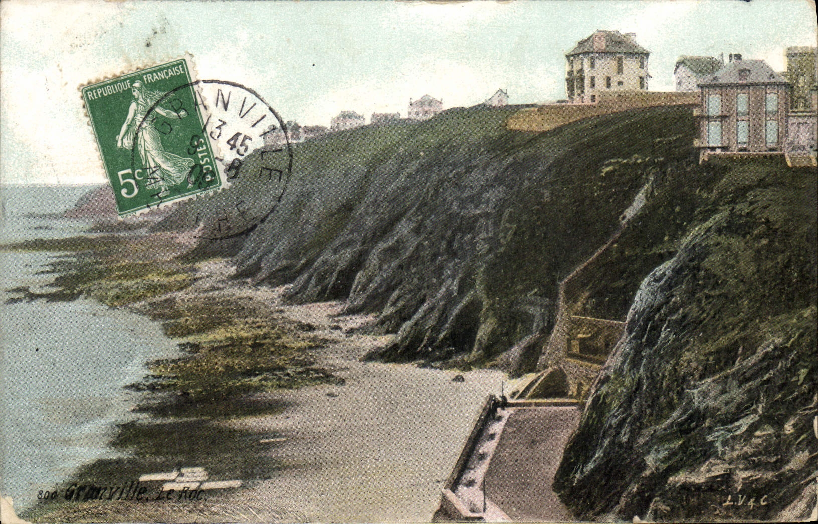 Granville, Le Roc — vue des falaises et du port — L.V.A.C.