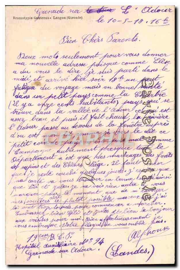 CPA Grenade Sur I'Adour Vue Panoramique — Rückseite