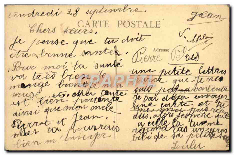 CPA Gouaix Monument aux Morts Militaria — Rückseite