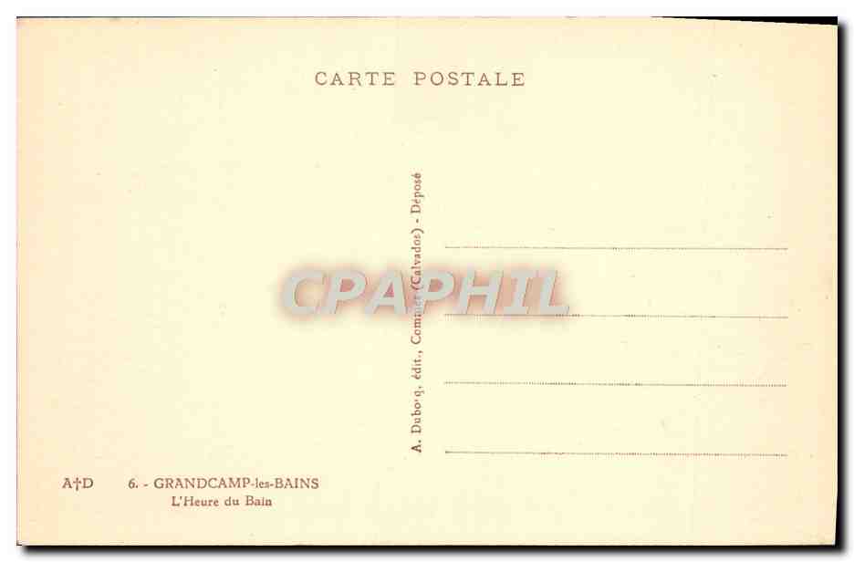 CPA Grandcamp les Bains L'heure du bain  — Rückseite