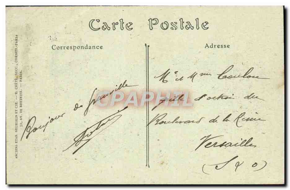 Antike Ansichtskarte Granville La Plage und das Normandy Hotel — Rückseite