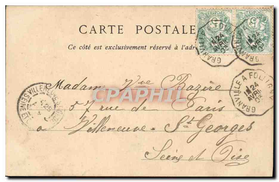 Granville — Vista General tomada desde las Canteras — Colecciones ND. Fot. n°126 — Reverso