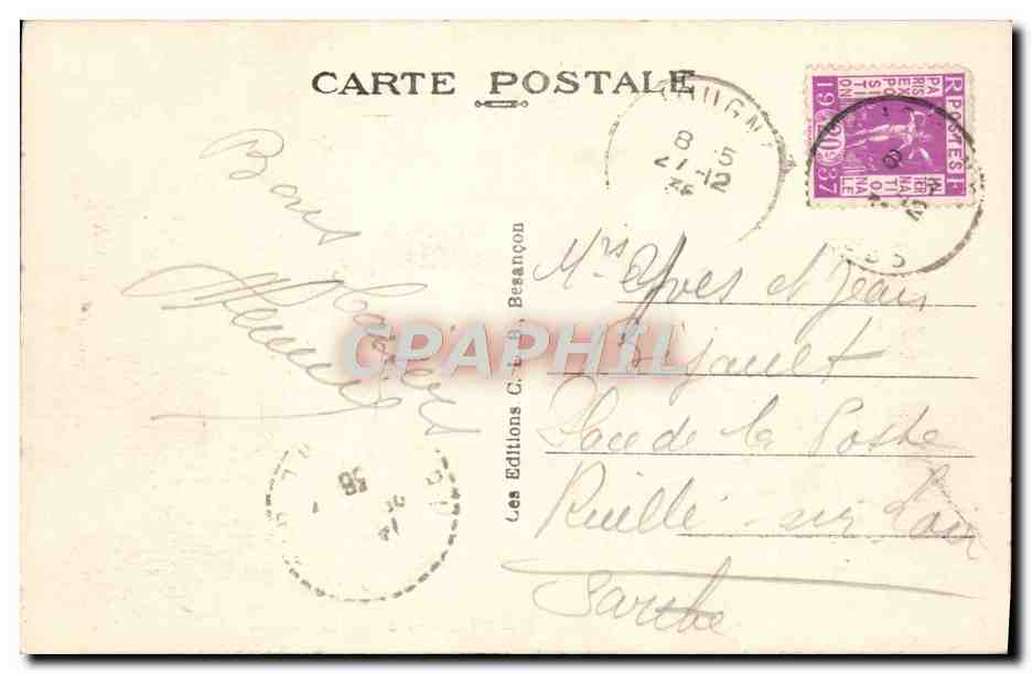 Jougné (Doubs) — Pâturage dans les Sapins — Éditions C. Besançon, n° 33766 — Rückseite