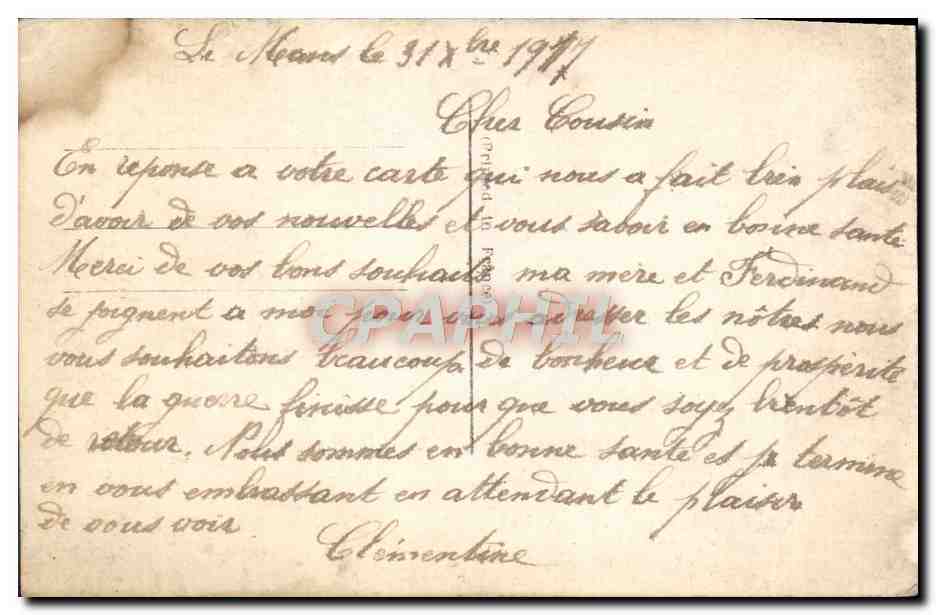CPA Fantaisie Bonne Annee — Rückseite