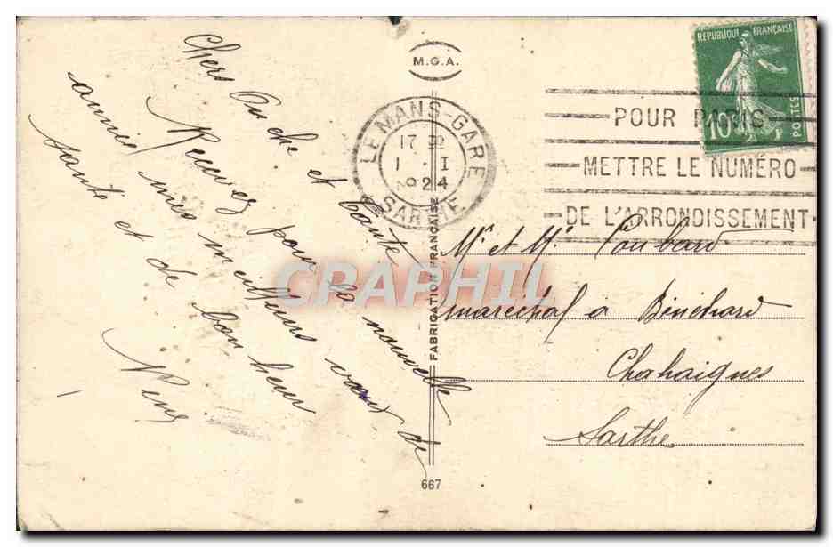 CPA Fantaisie Bonne Annee — Rückseite