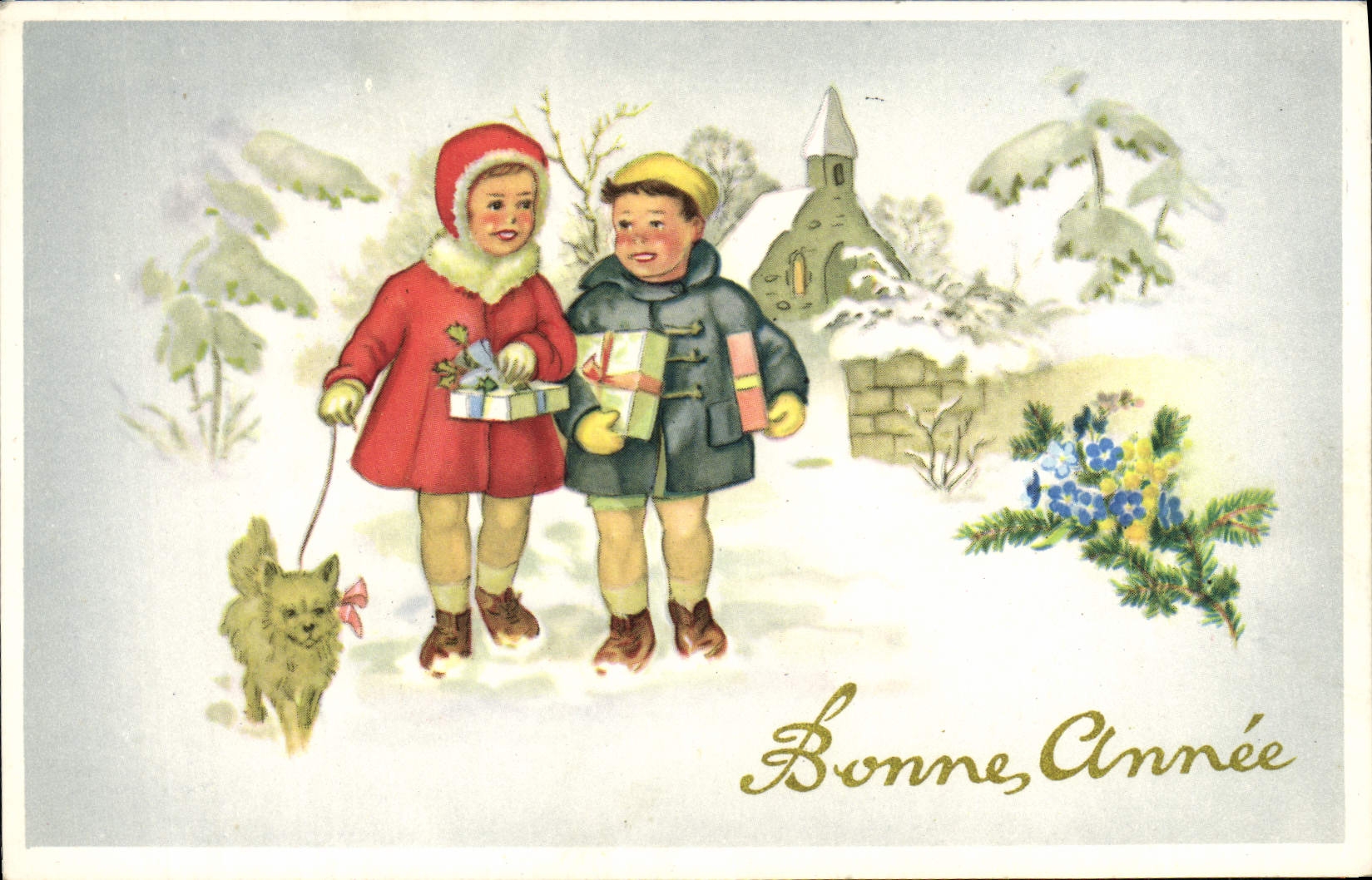 CPA Fantaisie Enfants Bonne Annee