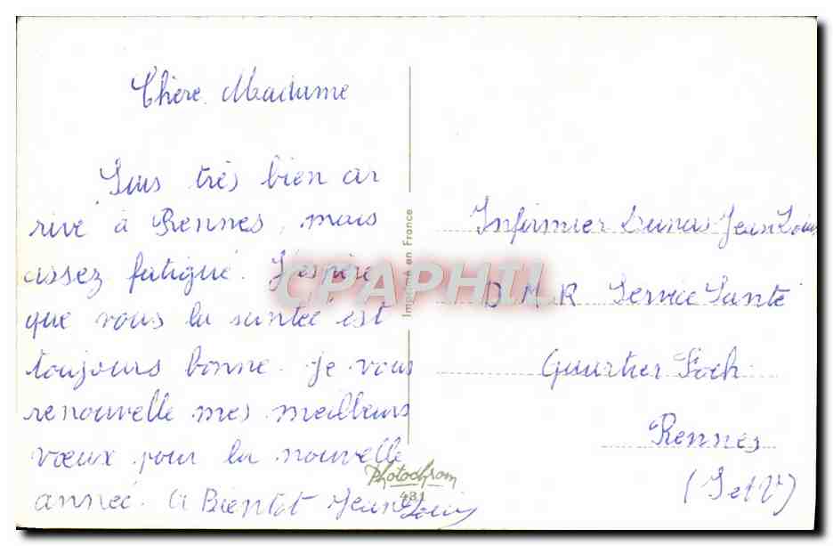 CPA Fantaisie Enfants Bonne Annee — Rückseite