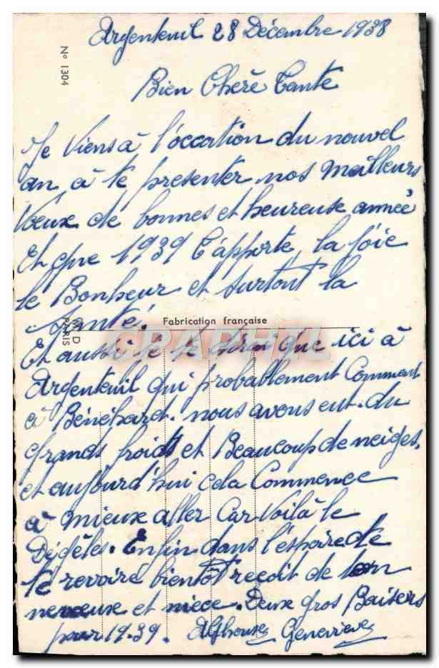 CPA Fantaisie Bonne Annee — Verso