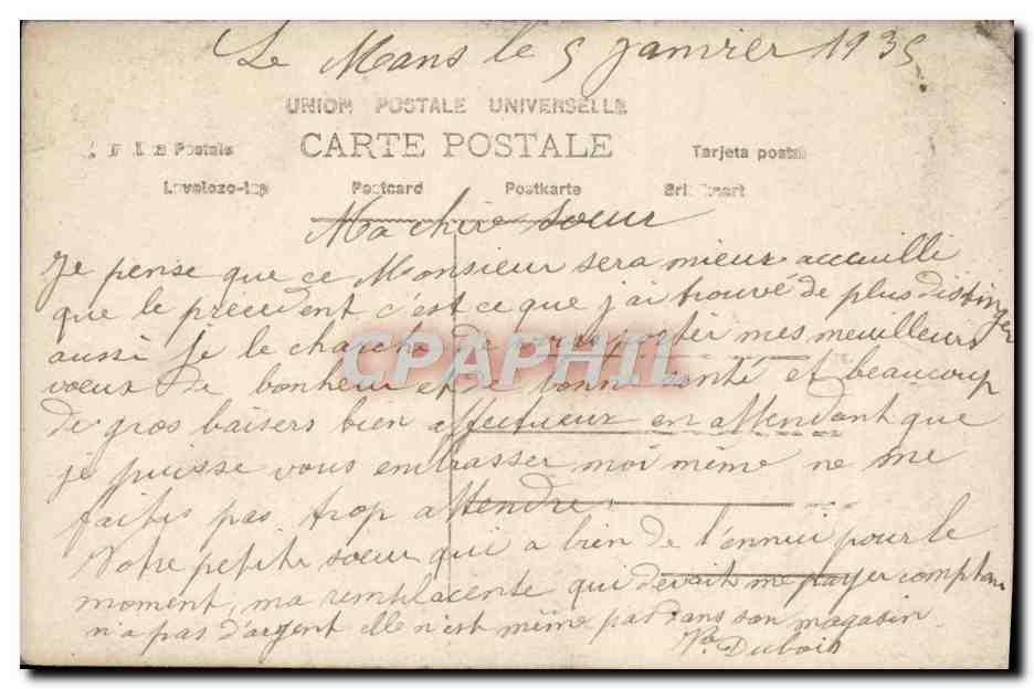 CPA Fantaisie Homme Bonne Annee — Verso
