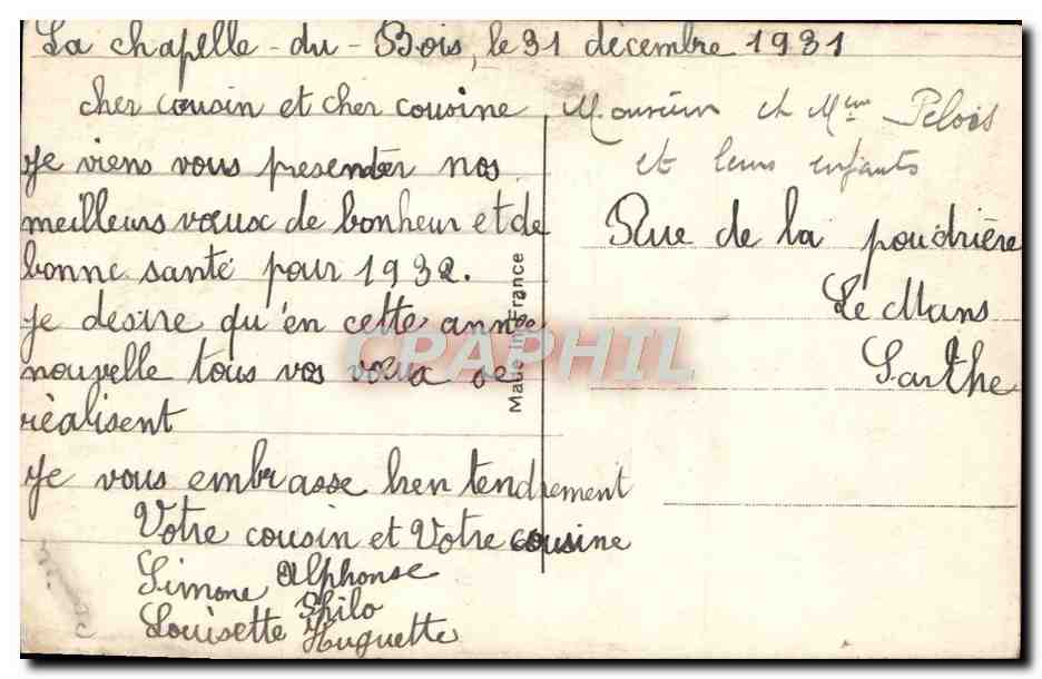 CPA Fantaisie Fleurs — Back