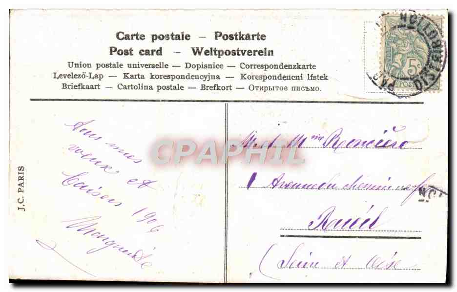 CPA Fantaisie Mes Meilleurs Souhaits Fleurs — Rückseite