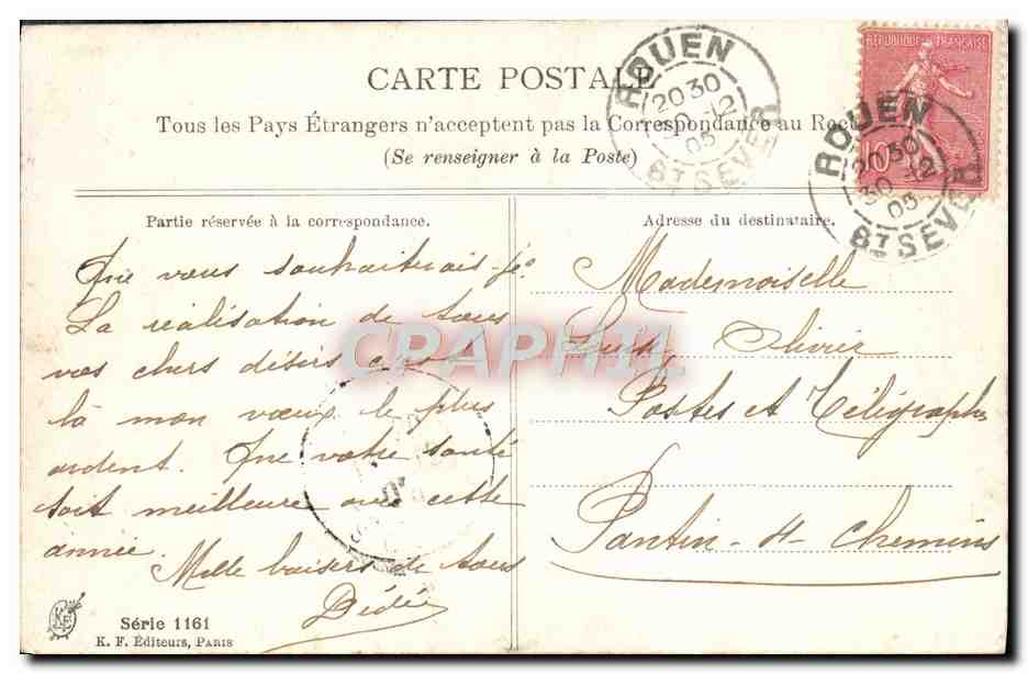 CPA Fantaisie Bonne Annee Sanglier Fer a cheval — Rückseite
