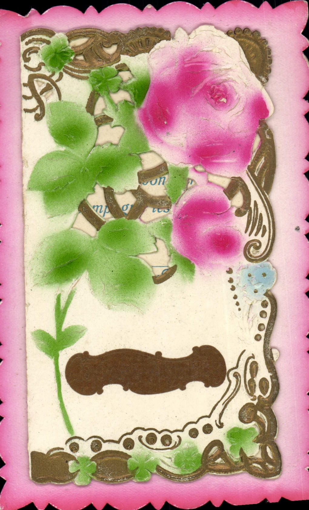 Fleurs — Rose et trèfles — éditeur inconnu, n° de série non visible